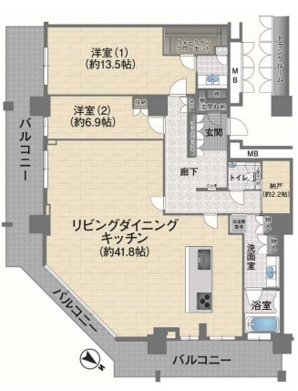 ローレルスクエア大阪ベイタワーの間取り