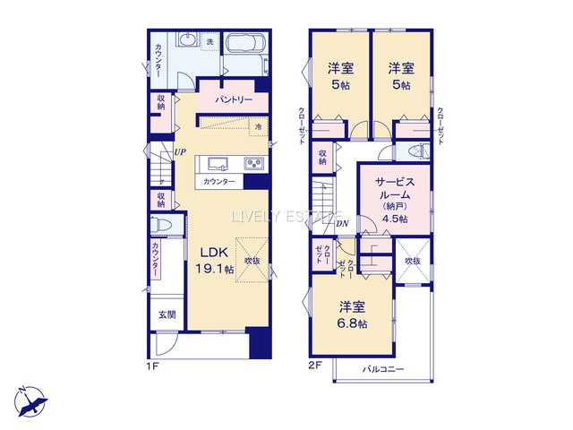 越谷市元柳田町 新築分譲住宅 全2棟 No,2