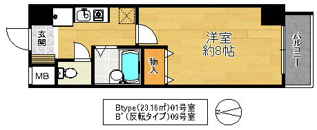 東大阪市高井田の賃貸マンションの間取り