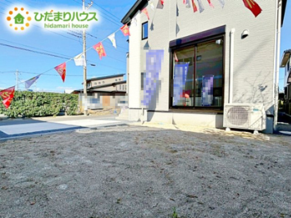 【庭】 | 那珂市菅谷11期　新築戸建 | ウッドデッキを置いてお子様と遊びながら、BBQしたりなんて夢が現実に！！(⌒∇⌒)