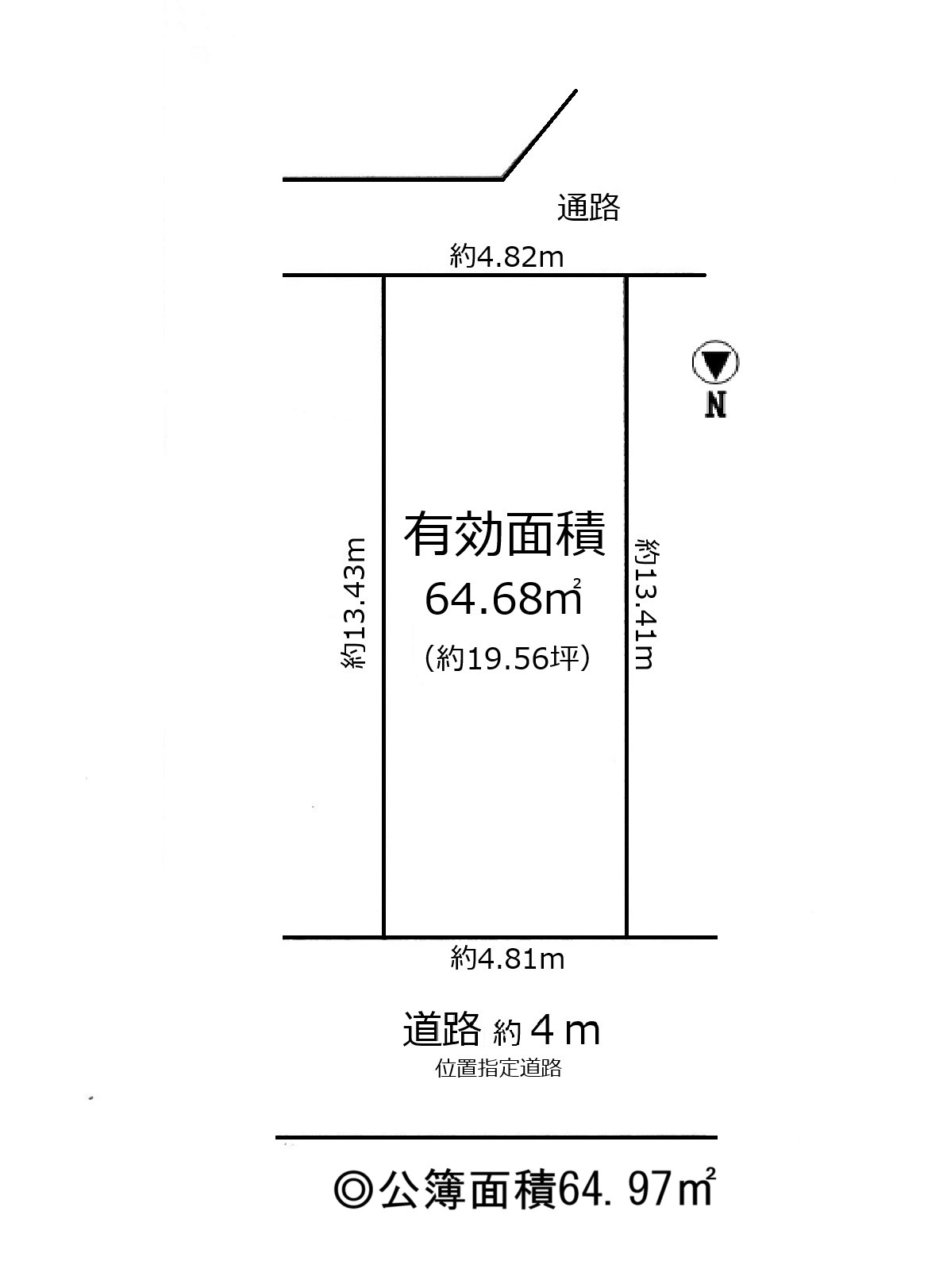 茨木市水尾2丁目新築一戸建ての区画図|南側が通路の為開放感があります。