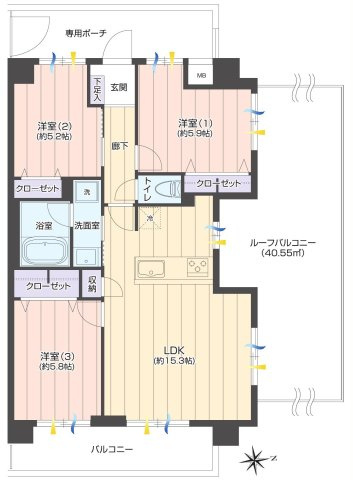 【内覧動画公開中！】マイキャッスル三鷹Ⅱの間取り