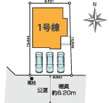 【仲介手数料無料】所沢新町１期　全１棟　所沢市の新築住宅は西武ハウジングの区画図