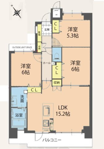 フローレンス呉中通りの間取り