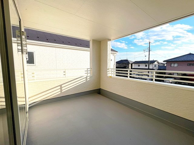 新築戸建・新築建売　いわき市平下平窪１期　平四小・平一中のバルコニー|インナーバルコニーなので急な天候不良でも安心です！