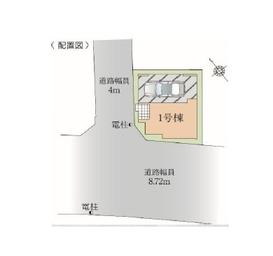 福岡市中央区港3丁目第1-1棟（1号棟）の区画図|配置図（1号棟）