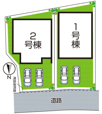 加古川市野口町水足　第3期　新築一戸建ての区画図|全2区画