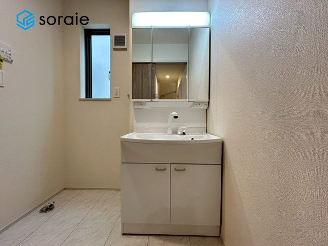 狭山市水野44期　新築戸建　ハートフルタウンの独立洗面台|1月20日撮影