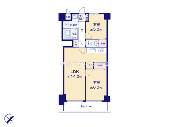 『八王子市マンション』ライオンズプラザ西八王子【仲介手数料無料】　八王子市千人町1-1-8の間取り|～仲介手数料無料☆八王子ひなた不動産～ライオンズプラザ西八王子