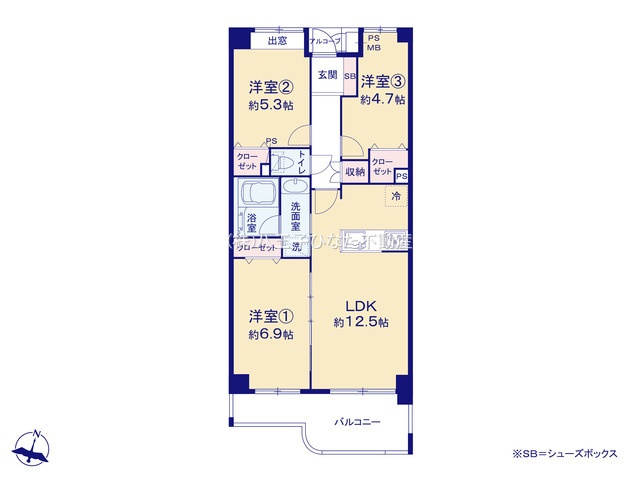 『八王子市マンション』ライオンズマンション南大沢【仲介手数料無料】　八王子市南大沢2-224-3の間取り|仲介手数料無料☆八王子ひなた不動産～ライオンズマンション南大沢