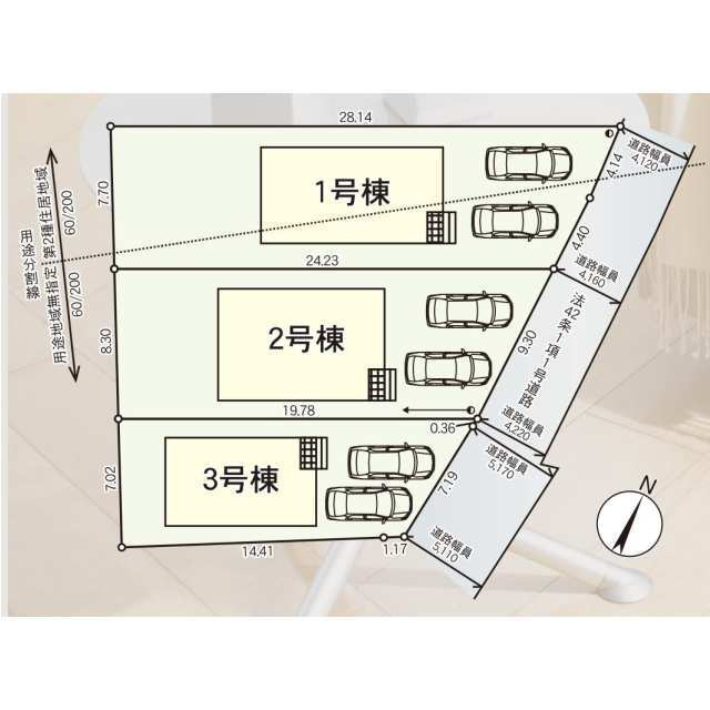クレイドルガーデン大田原市富士見第２　新築一戸建ての区画図