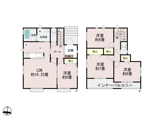 ハートフルタウン宇都宮市東岡本町1期　新築一戸建ての間取り