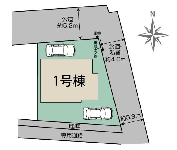 小田原市扇町１丁目新築戸建て　１号棟の区画図|区画図「小田原市扇町1丁目新築戸建て」