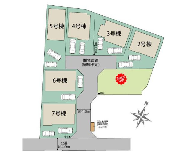 二宮町二宮新築戸建て　5号棟の区画図|区画図「二宮町二宮新築戸建て」
