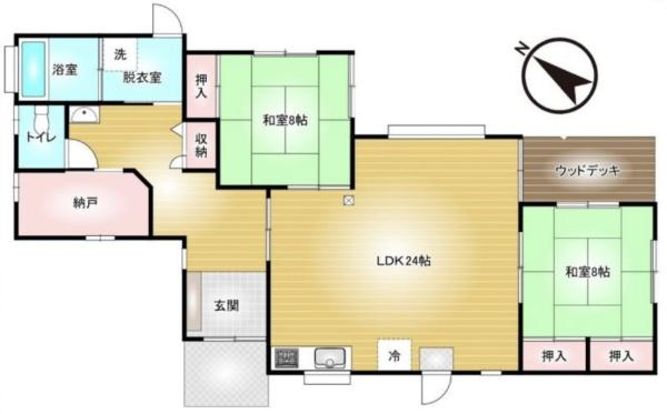 前橋市荒牧町平家中古の間取り