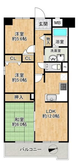 【間取り】 | ピュアハイツ明石大久保