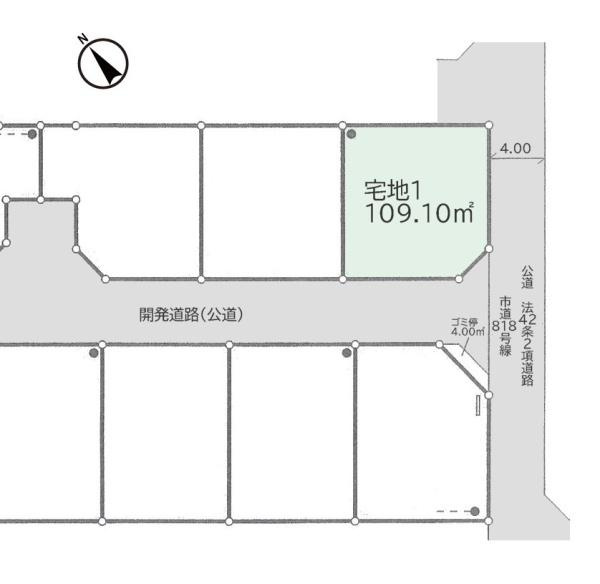 綾瀬市深谷南４丁目の売地の土地図