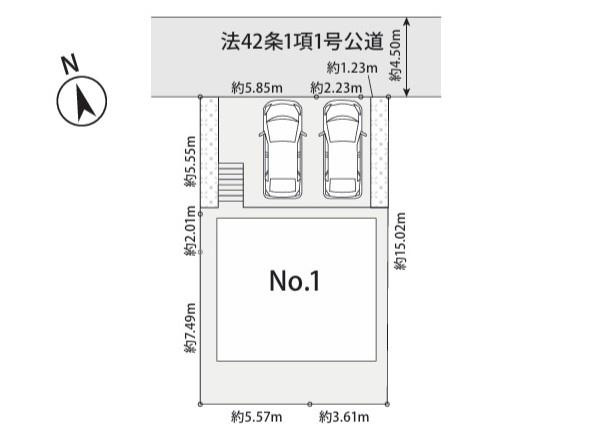 横浜市港南区下永谷５丁目の新築一戸建の区画図