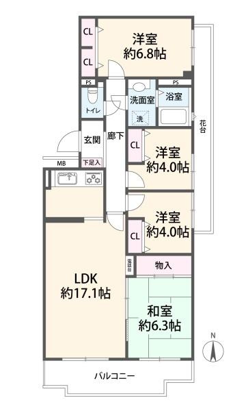 港南台パークホームズの間取り