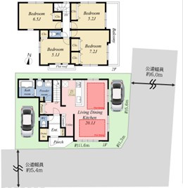 さいたま市北区日進町3丁目　中古一戸建ての区画図