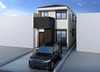 【外観パース】 | 岐阜市羽衣町新築建売限定1邸！リビングゆったり20帖！お車並列2台可能！幹太くん標準装備です♪ | 岐阜市羽衣町新築建売限定1邸！リビングゆったり20帖！お車並列2台可能！幹太くん標準装備です♪