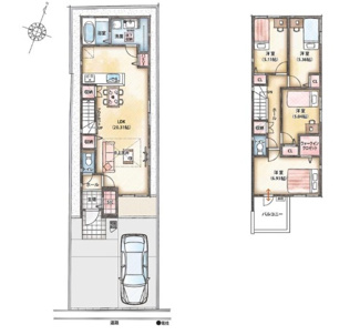 【間取り】 | 岐阜市羽衣町新築建売限定1邸！リビングゆったり20帖！お車並列2台可能！幹太くん標準装備です♪ | 岐阜市羽衣町新築建売限定1邸！リビングゆったり20帖！お車並列2台可能！幹太くん標準装備です♪