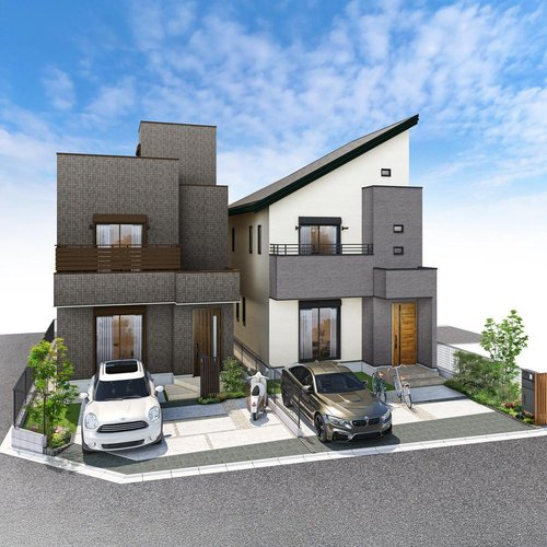 【スマートワン・シティ】花小金井７期の完成予想図|西武新宿線「花小金井」駅まで徒歩17分。第一種低層住居専用地域に位置する落ち着いた住宅地に全2棟が誕生。買い物・教育施設が整った暮らしやすいロケーションです。