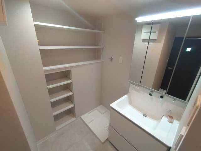 シャルマンフジ住之江公園・ドシールの洗面所|忙しい朝には欠かせない洗面所です