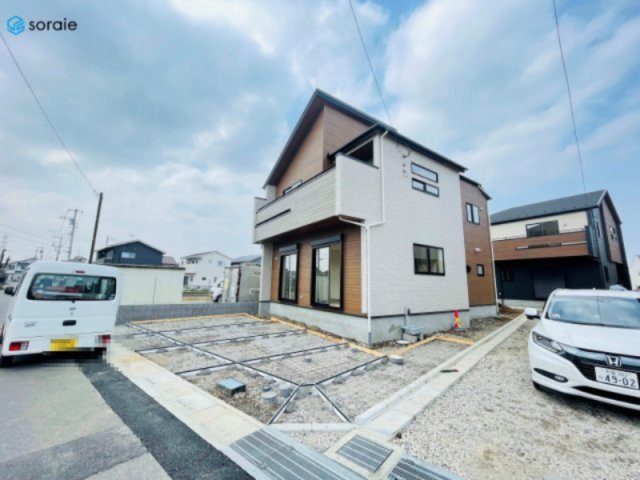 川越市今成2丁目　全3棟　新築戸建の前面道路含む現地写真|3/30撮影