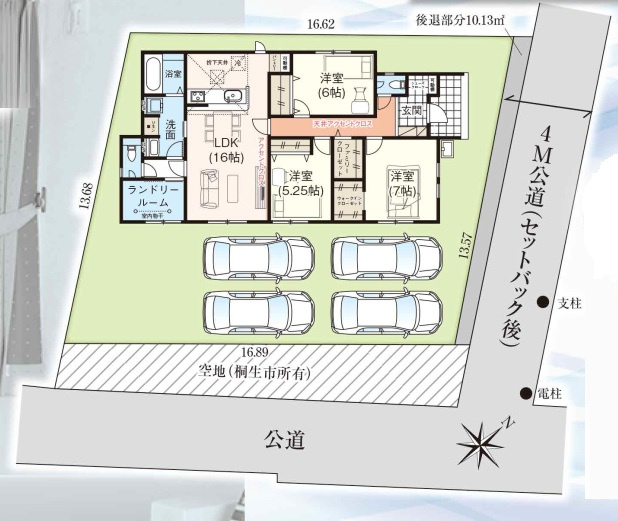 【間取り】 | 桐生市東2期　グラファーレ　平屋新築 | 水回り集中設計で家事ラクラクの間取り♪