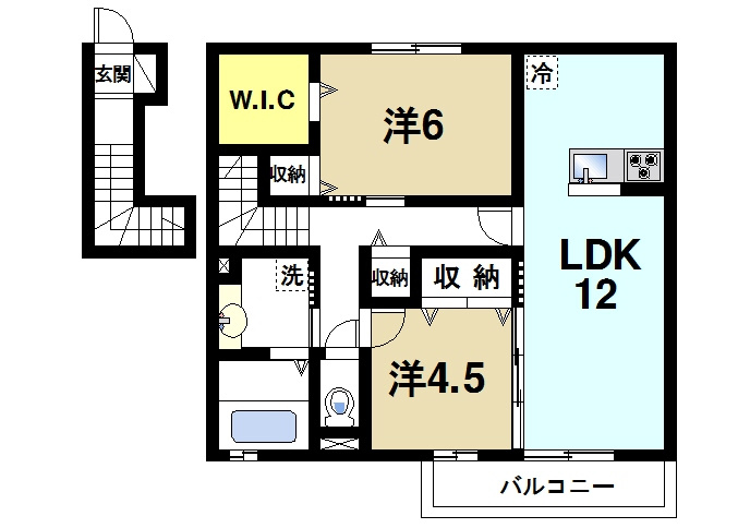 アリジェンスⅡの間取り|2LDKの間取りです