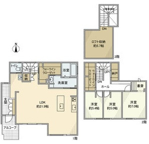 黒笹山手戸建の間取り