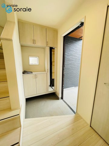 川越市今成2丁目　全3棟　新築戸建の玄関|3月30日撮影