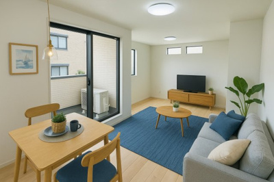 【居間・リビング】 | 広島市佐伯区五日市中央５丁目  | 家具はＡＩで設置しています。現況優先