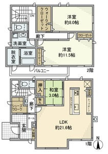 甚目寺乾出戸建の間取り