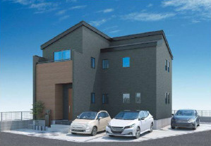 草加市手代1丁目 新築分譲住宅の外観パース