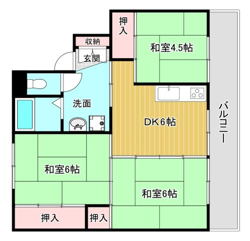 【間取り】 | ビレッジハウス下広川1号棟