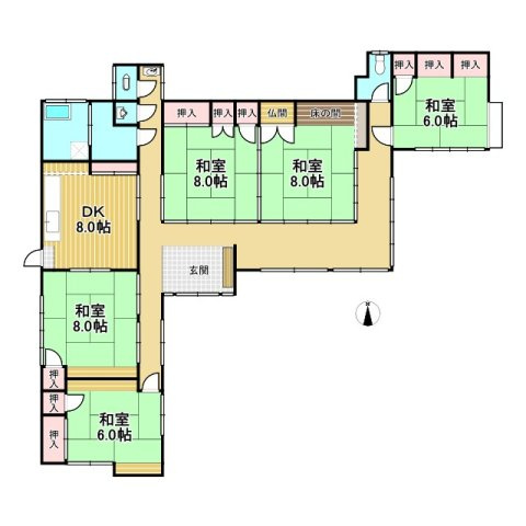 【間取り】 | 千丁町太牟田売り家