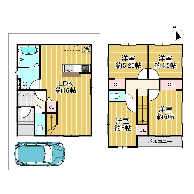 【価格改定】京都市西京区大枝沓掛町の間取り|部屋充実の4LDK！
水回りがまとまっており、家事動線良好です(^^)/