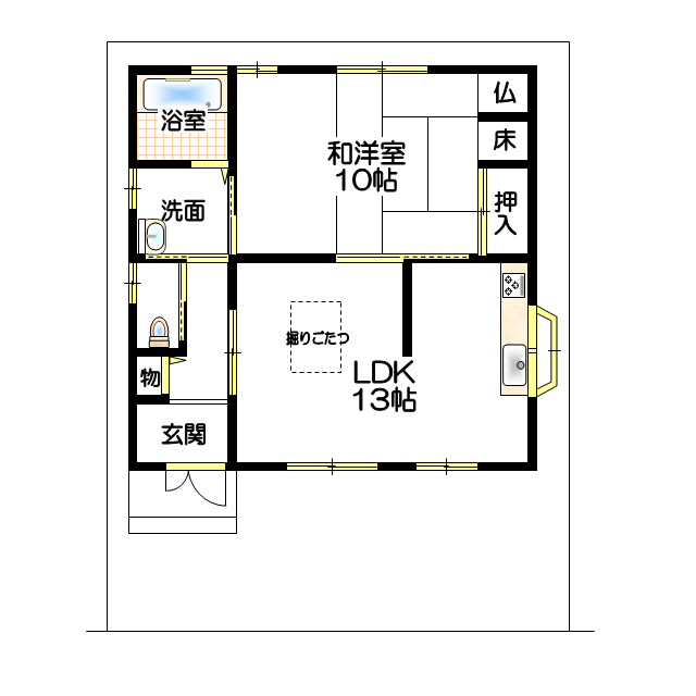 新明町平屋の間取り
