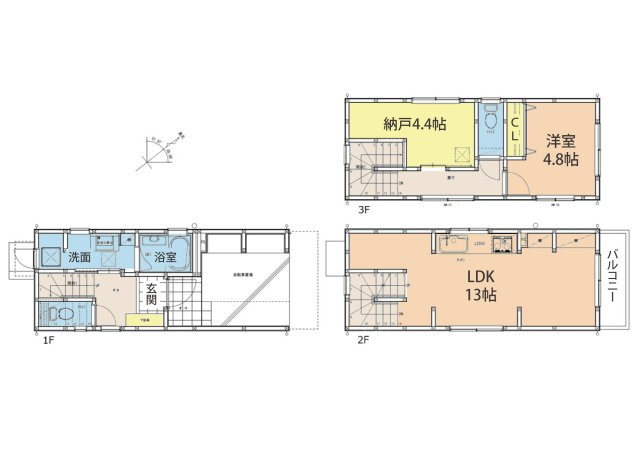 広島市東区矢賀４丁目　新築一戸建ての間取り