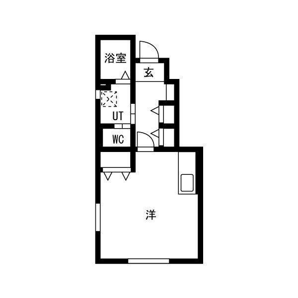 レフィナードさくら久田の間取り|間取り図は101のもの、中部屋には横に窓はつきません