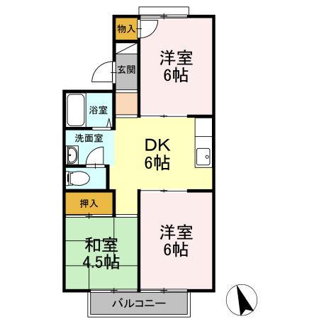 冬築タウンA棟の間取り