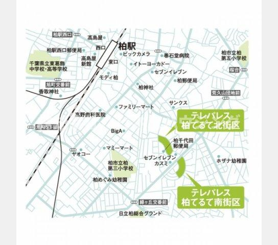 テレパレス柏てるて　南街区　2号棟の地図