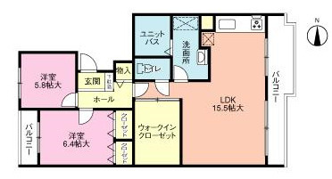 奈良市富雄川西１丁目の賃貸マンションの間取り