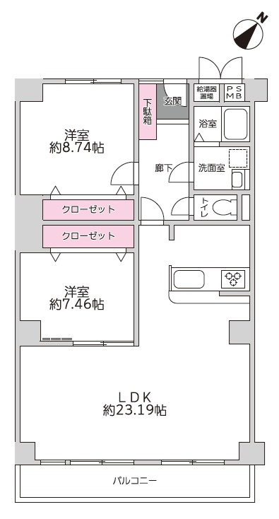 日商岩井芦屋マンションの間取り