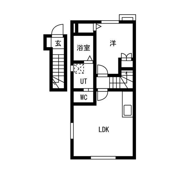 レフィナードさくら久田の間取り|間取り図は201のもの、中部屋には横に窓はつきません
