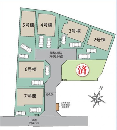 【区画図】 | 中郡二宮町二宮　全７区画残4棟　東海道線「二宮駅」徒歩6分 | ３号棟契約済み