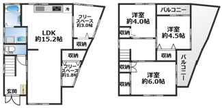 【間取り】 | 城が山1丁目　貸家
