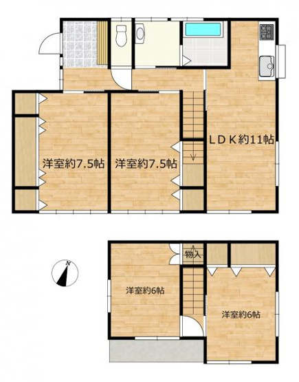 【間取り】 | 仲介手数料無料！西宇部小学校に通えるリフォーム済み中古住宅　宇部市西宇部南１丁目 | お客様のご意見を凝縮した使いやすい間取り